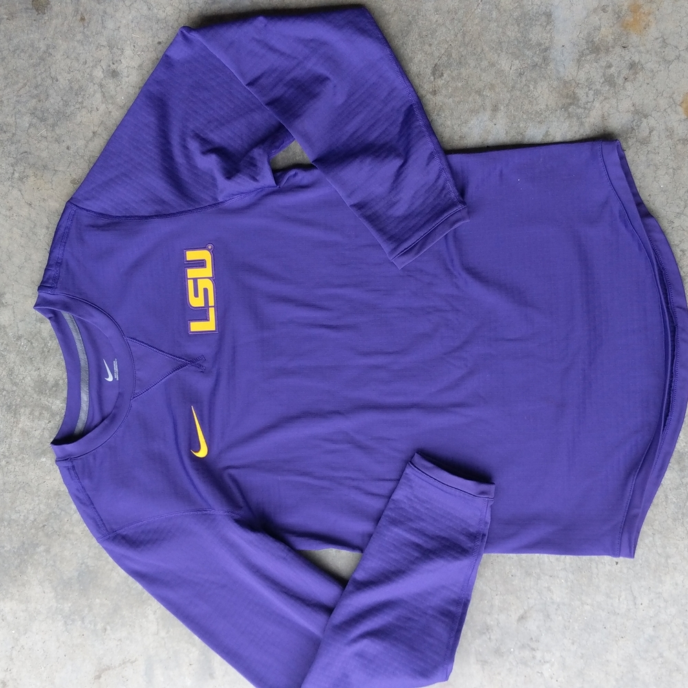 LSU Performance Top Crew Sweatshirt Official On Field Shirt Size Small Tigers